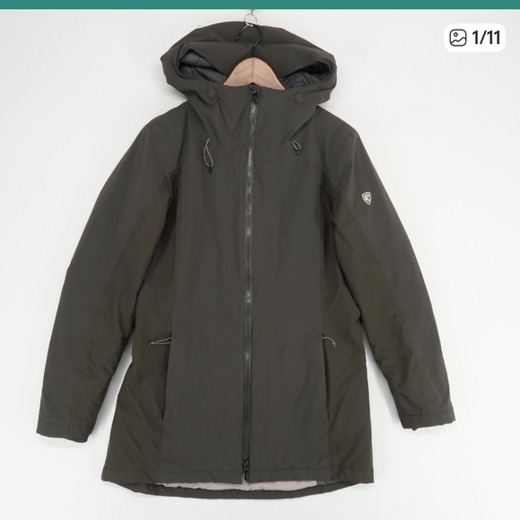 KUHL  Kopenhagen Insulated Trench Coat - Women's L Navy worn 1x - Picture 3 of 11